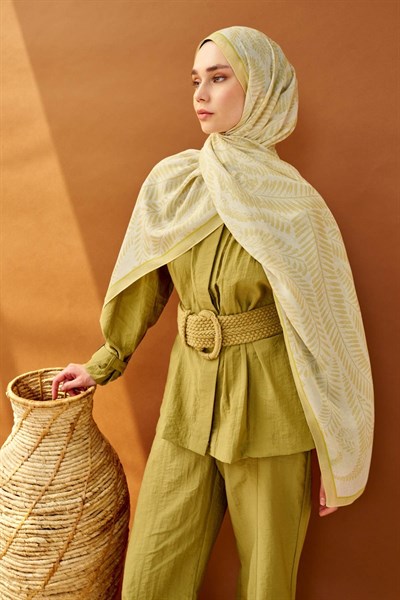 Riva Şal Tencel Boston Fern Krem
