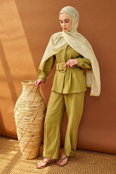 Riva Şal Tencel Boston Fern Krem