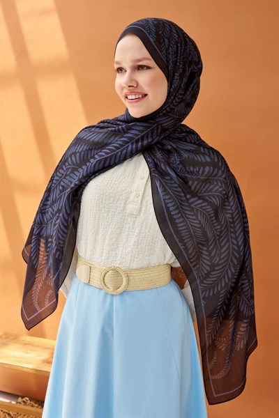 Riva Şal Tencel Boston Fern Siyah