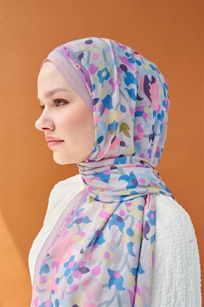 Riva Şal Tencel Botanical Floral Pudra