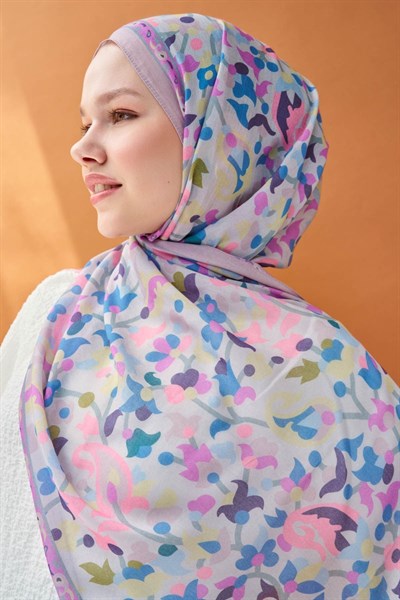 Riva Şal Tencel Botanical Floral Pudra