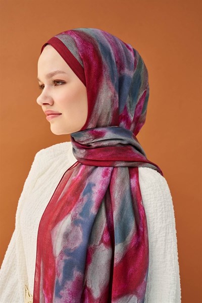 Riva Şal Tencel Cloud Bordo