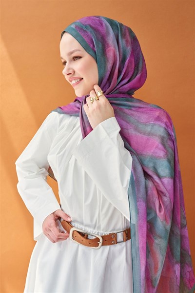 Riva Şal Tencel Cloud Fuşya
