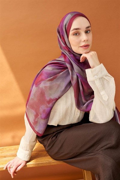 Riva Şal Tencel Cloud Mor