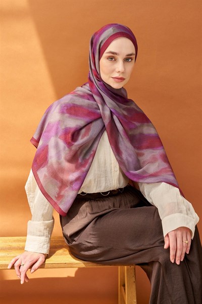 Riva Şal Tencel Cloud Mor