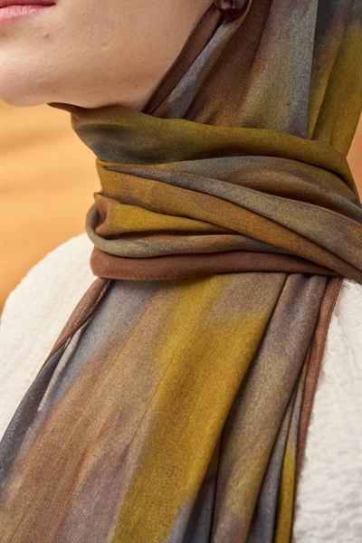 Riva Şal Tencel Cloud Zeytin Yeşili
