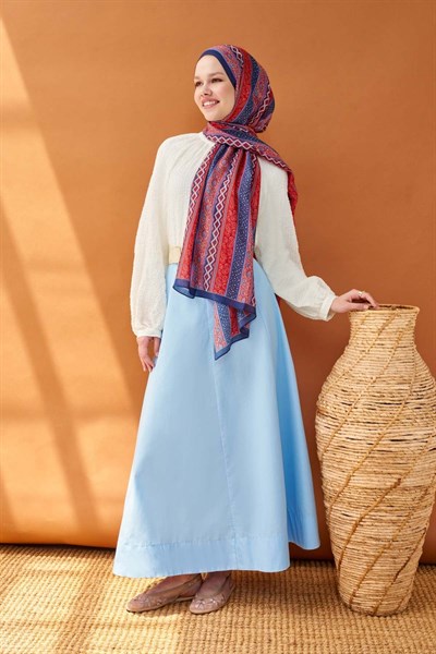 Riva Şal Tencel Ethnic Way Koyu Mavi