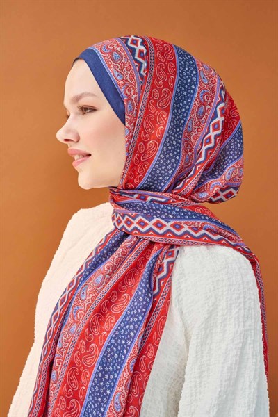 Riva Şal Tencel Ethnic Way Koyu Mavi