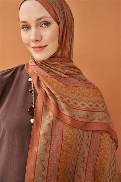 Riva Şal Tencel Ethnic Way Somon
