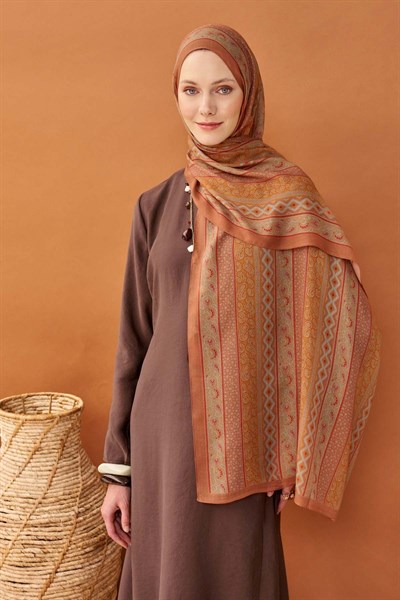 Riva Şal Tencel Ethnic Way Somon