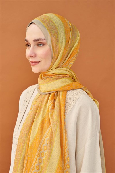 Riva Şal Tencel Ethnic Way Turuncu