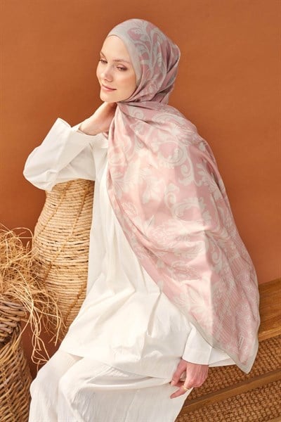Riva Şal Tencel Floral Pembe