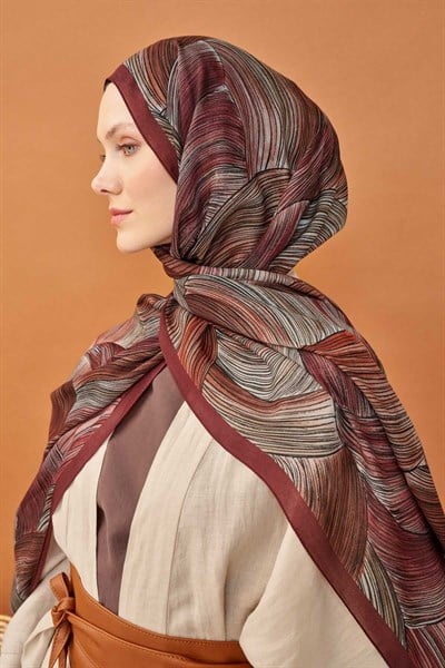 Riva Şal Tencel Flow Bordo