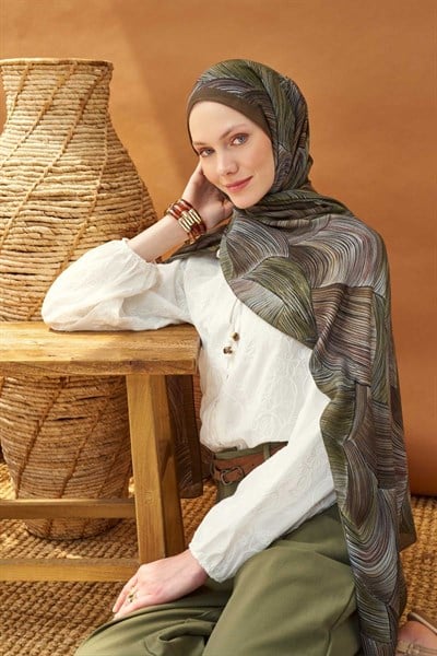 Riva Şal Tencel Flow Kahverengi