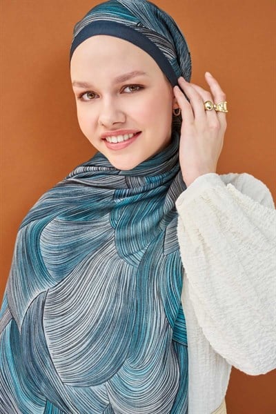 Riva Şal Tencel Flow Mavi
