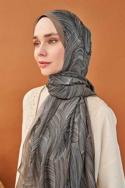 Riva Şal Tencel Flow Mavi Gri