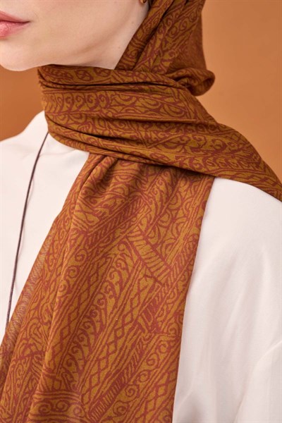 Riva Şal Tencel Güpür Desen Taba