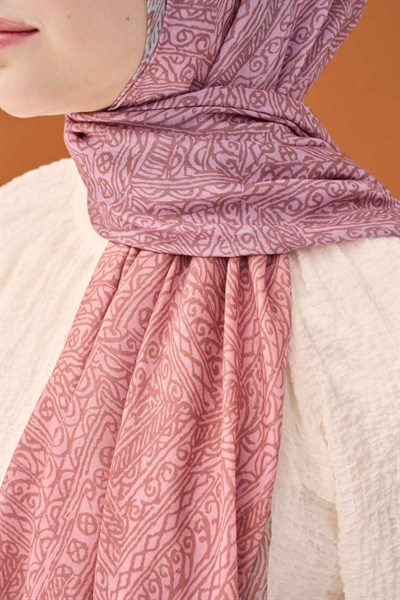 Riva Şal Tencel Güpür Desen Tozpembe