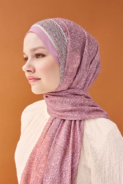 Riva Şal Tencel Güpür Desen Tozpembe
