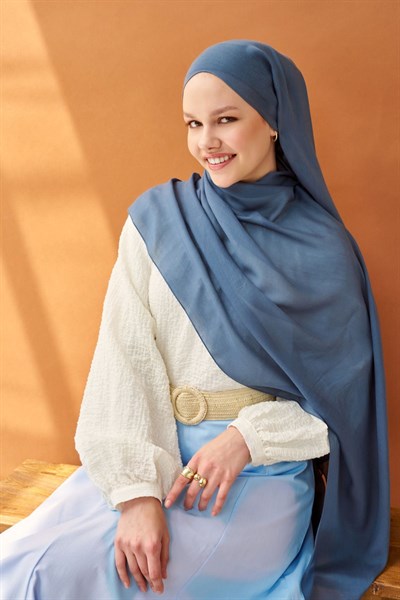 Riva Şal Tencel İndigo
