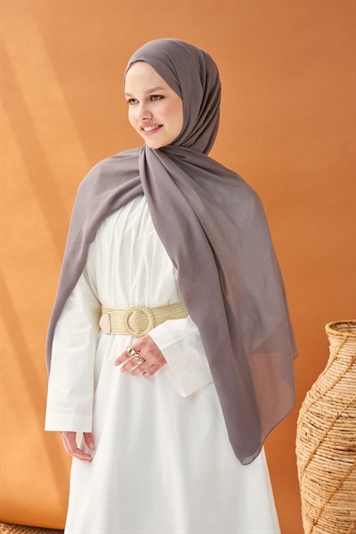 Riva Şal Tencel Koyu Gri