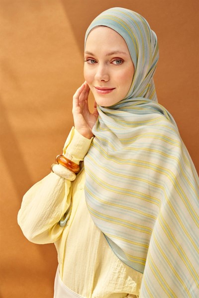 Riva Şal Tencel Line Bebe Mavisi