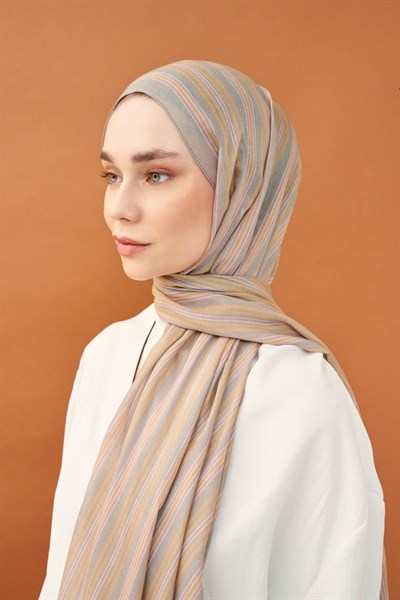 Riva Şal Tencel Line Gri