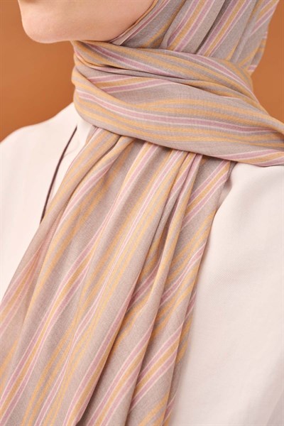 Riva Şal Tencel Line Gri
