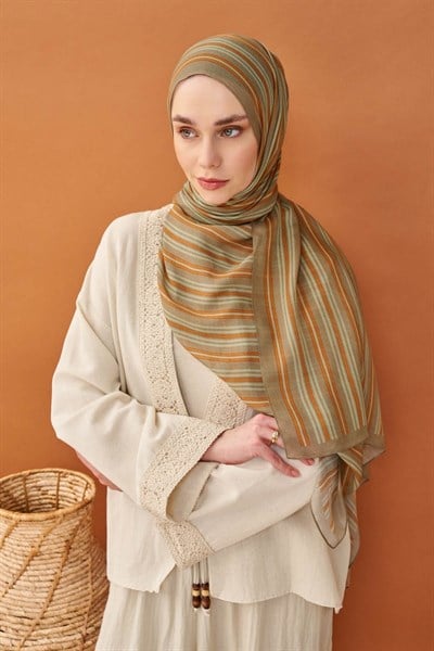 Riva Şal Tencel Line Sütlü Kahve