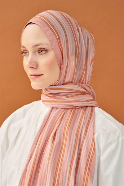 Riva Şal Tencel Line Tozpembe