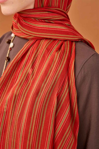 Riva Şal Tencel Line Turuncu