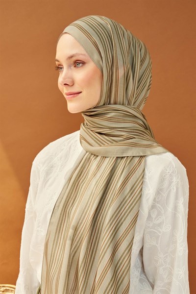 Riva Şal Tencel Line Vizon