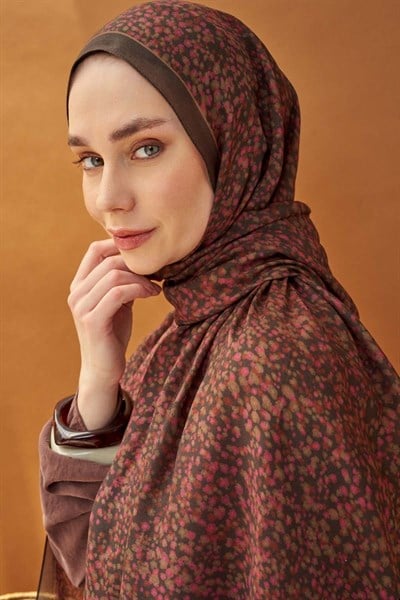 Riva Şal Tencel Secret Garden Acı Kahve