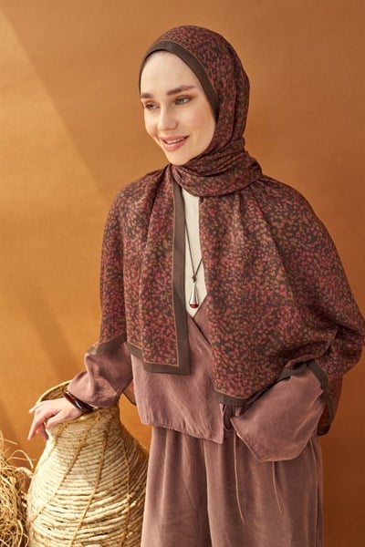 Riva Şal Tencel Secret Garden Acı Kahve