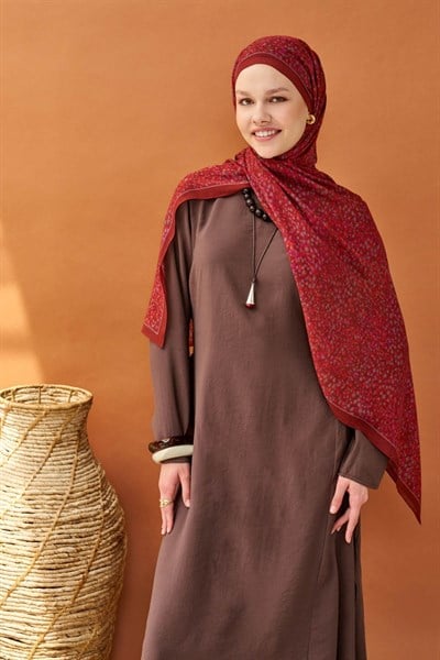 Riva Şal Tencel Secret Garden Bordo
