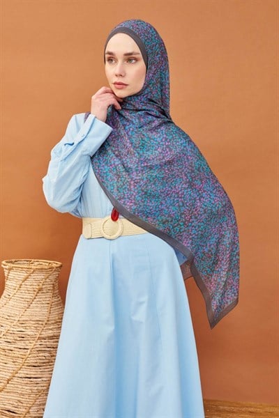 Riva Şal Tencel Secret Garden Füme