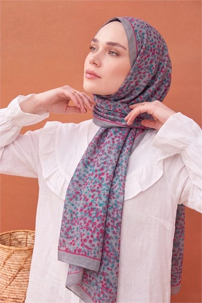 Riva Şal Tencel Secret Garden Gümüş