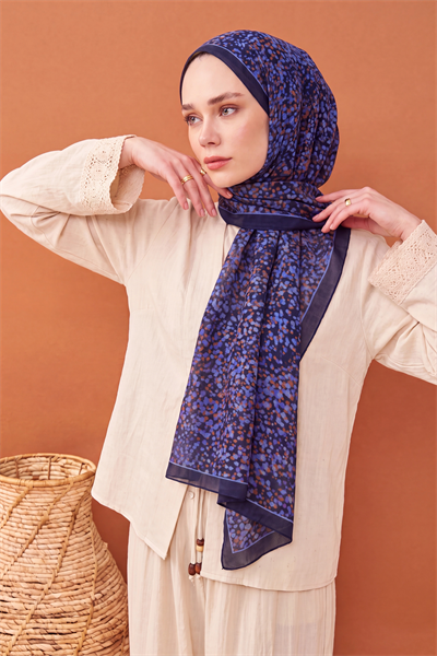 Riva Şal Tencel Secret Garden Koyu Mor