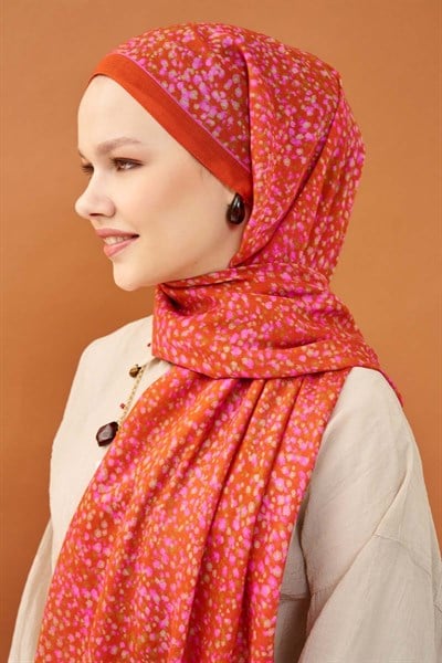 Riva Şal Tencel Secret Garden Mercan