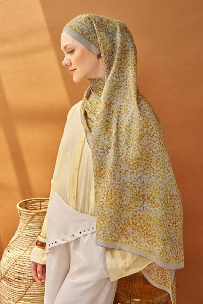 Riva Şal Tencel Secret Garden Sarı