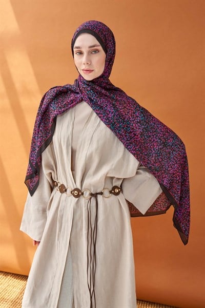 Riva Şal Tencel Secret Garden Siyah