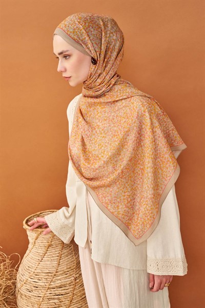 Riva Şal Tencel Secret Garden Turuncu