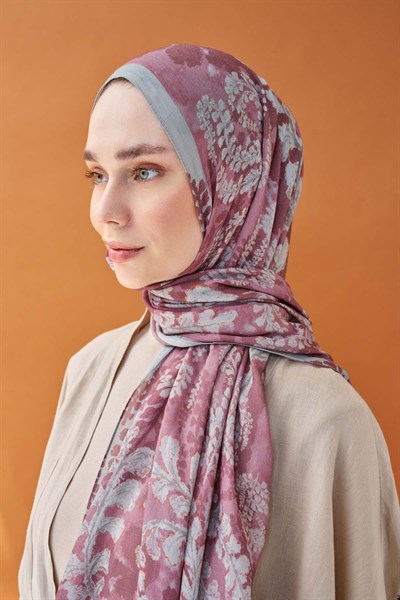 Riva Şal Tencel Spring Blossoms Koyu Pembe