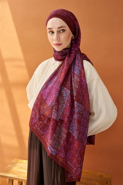 Riva Şal Tencel Terra Bordo