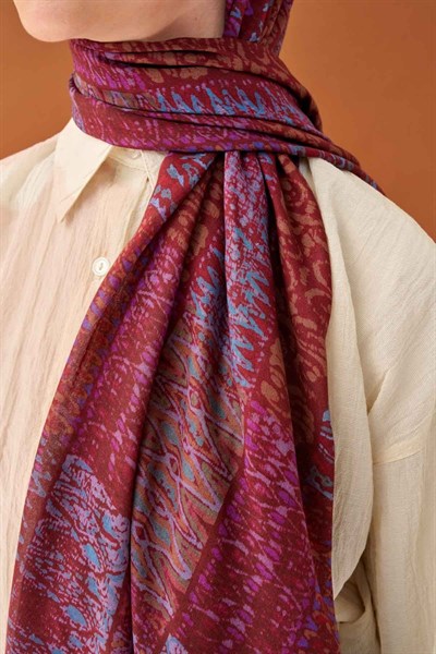 Riva Şal Tencel Terra Bordo