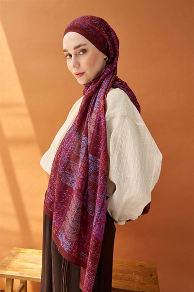 Riva Şal Tencel Terra Bordo
