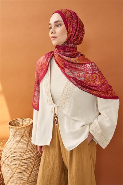 Riva Şal Tencel Terra Koyu Pembe