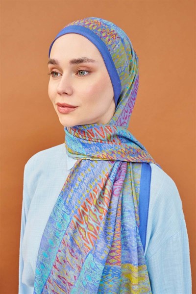 Riva Şal Tencel Terra Mavi