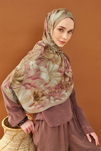 Riva Şal Tencel Wild Flower Bej