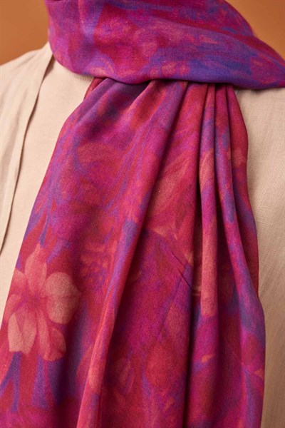 Riva Şal Tencel Wild Flower Fuşya